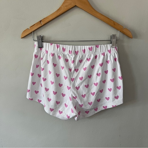 Lake Womens White Pink heart print shorts Pajama bottoms PJs Size XXS - Picture 2 of 3